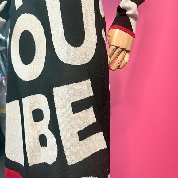 Desigual Unique Maxi Print Dress with “Be You” Slogan - Size L, NWT - Picture 8 of 11